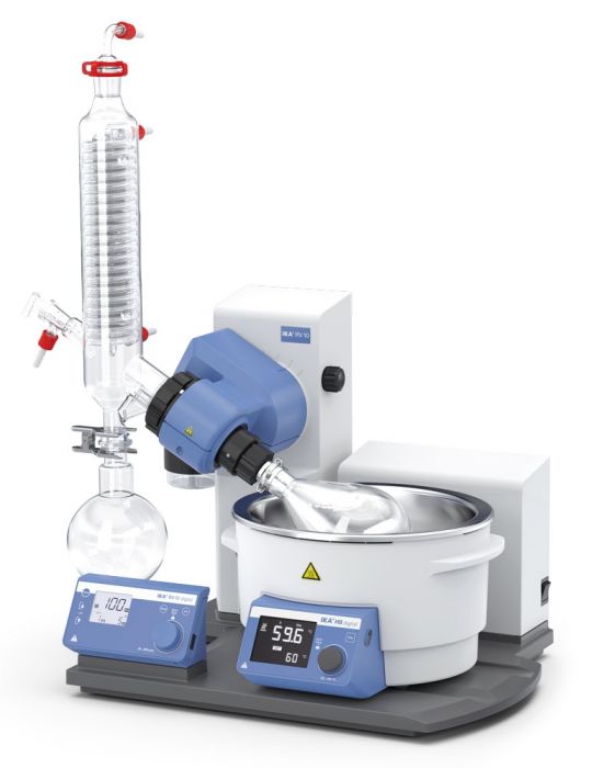 IKA RV10 digitaal V-C rotatiefilmverdamper gecoat glaswerk